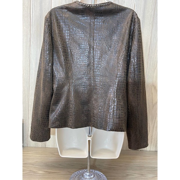 Chico’s Faux Leather Alligator Jacket - Picture 3 of 10
